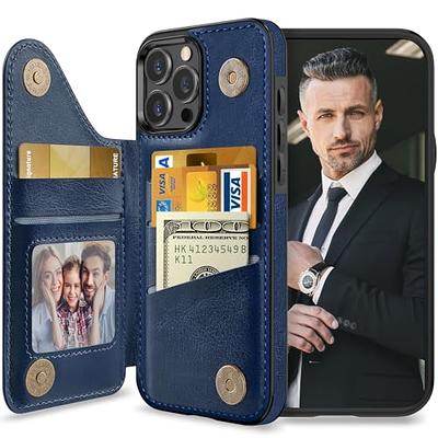 KIHUWEY Compatible with iPhone 14 Pro Max Case Wallet with Credit Card  Holder, Flip Premium Leather Magnetic Clasp Kickstand Heavy Duty Protective