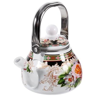 DEAYOU 2.6 Quart Enamel Tea Kettle Vintage, Large Porcelain Enameled  Teakettle Stovetop, 2.5L Cute Tea Pot with Ceramic Cool Handle, Retro Steel  Teapot for Hot Water, Decor, No Whistling - Yahoo Shopping