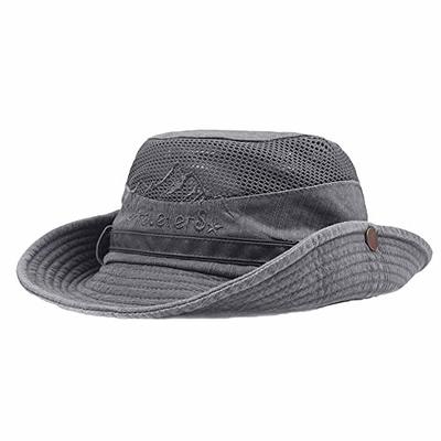 Bucket Hats with String Washed Women Men Wide Brim Boonie Foldable