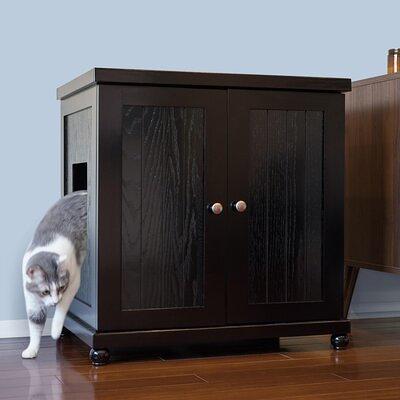  DINZI LVJ Litter Box Furniture, Flip Top Hidden, Washroom with  Louvered Window, Entrance Can Be on Left/Right Side, Enclosed Litter House  Side Table for Most of Cat and Litter Box, Rustic