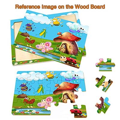 Wooden Jigsaw Puzzles Set for Kids Age 3-5 Year Old Animals Preschool  Puzzles for Toddler Children Learning Educational Puzzles Toys for Boy and  Girl 