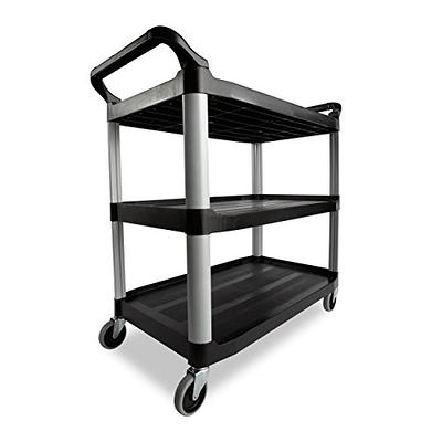 Rubbermaid Commercial Heavy-Duty 2-Shelf Utility Cart, Black