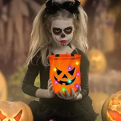 Halloween Glowing Pumpkin Bag LED Light Candy Bags Bucket Multi Purpose For  Kids