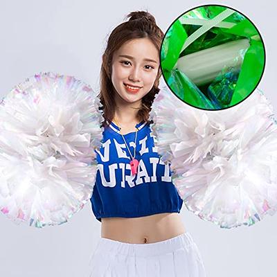 Cheerleading Pom Poms with Handle Cheer Balls Gold Yellow Pink Red Green  Blue Pompoms for Women Girl Kids Hand Dance Accessories