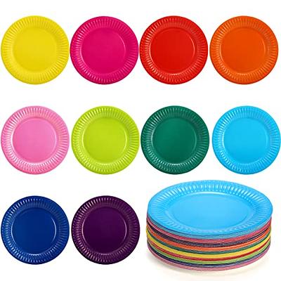  Paper Plates 9 Inch Bulk Paper Plates, White Paper Party Plates, Uncoated Disposable Microwavable Paper Plates, Microwave Safe Dishes For  Everyday Dinner Picnic BBQ Party Event Crafts