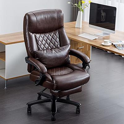 Office Chair, Big and Tall Office Chairs for Heavy People 400lbs Wide Seat,  High Back Leather Office Chair Lumbar Support - AliExpress