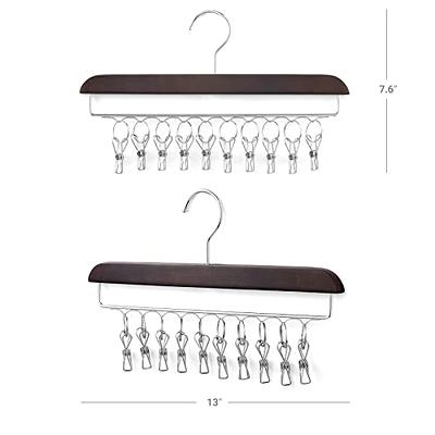 Hat Rack for Wall Wooden Caps Organizer with 20 Hooks and Metal Hat Storage  Display Hanger - Mkono Living