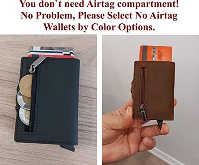 Minimalist AirTag Wallet, Handmade Leather Wallet With an AirTag Pocket