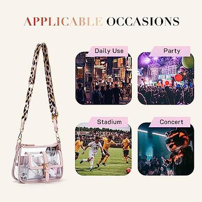  Missnine Clear Bag Stadium Approved PVC Crossbody Purse for Women  Transparent Shoulder Bag with Guitar Strap for Concert Sports : Sports &  Outdoors