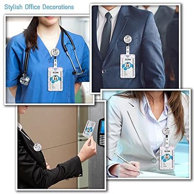 HSSPIRITZ Nurse Badge Reels Holder Retractable with ID Clip for