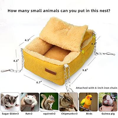 Hamster Cage Hammock Ferret Hide Tunnel Warm Rat Small Animals Play Tube  Swing Sleeping Hanging Bed Nest Hideaway Toy