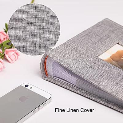 Vienrose Photo Album 4x6 300 Photos Linen Frame Cover with Memo Areas  Photobook Large Capacity Slip-in Pictures Book for Wedding Baby Vacation,  Grey