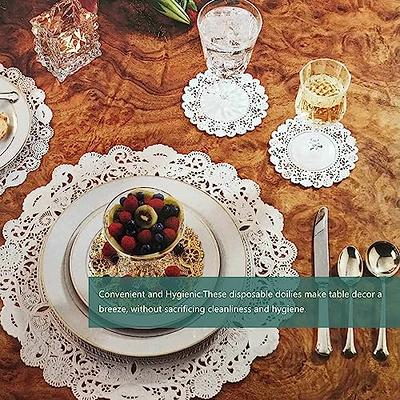 Lace Doilies Paper - 150-Piece Round Decorative Paper Placemats Bulk for Cake