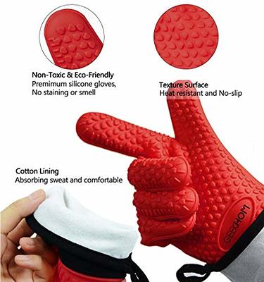 Alselo Silicone Oven Mitts Heat Resistant 550 Degree Extra Long Kitchen  Gloves Pot Holders with Waterproof and Non-Silp for Baking Cooking Barbecue  Microwave Machine Washable (Extra Long Purple, 2) - Yahoo Shopping