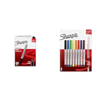 Sharpie Permanent Markers, Ultra Fine Point, Black, 12 Count