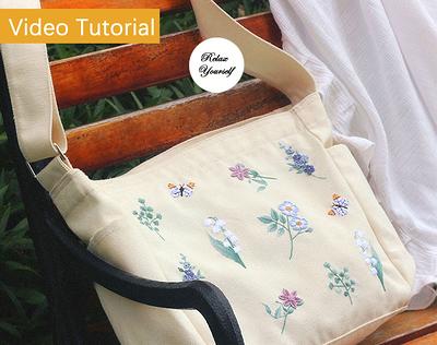 Crochet pattern bag with ruffles PDF digital and video tutorial