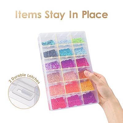 Logix 12535 Stackable Craft Storage Box with Handle, Locking Art Supply ,  Plastic Containers with Lids, Craft Organizer , Frost