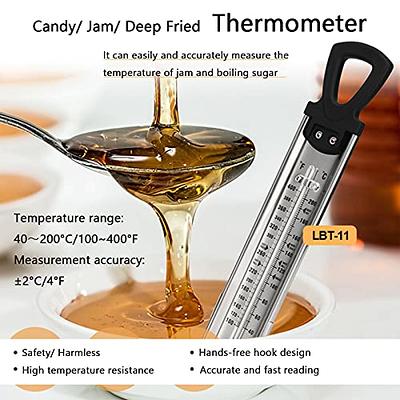 Candy Thermometer 2 Packs Syrup Jam Jelly Deep Fry Sugar Thermometer with  Hanging Hook & Pot Clip Stainless Steel Thermometer Kitchen Cooking  Thermometer for Food 