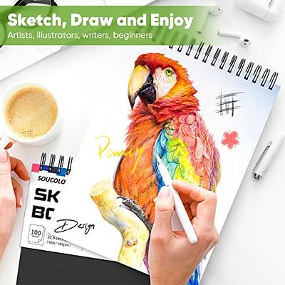 9 X 12 Inch Sketch Book, Top Spiral Bound Sketch Pad, 1 Pack 100-Sheets  (60lb/100gsm), Acid Free Art Sketchbook Artistic Drawing Painting Writing  Pape