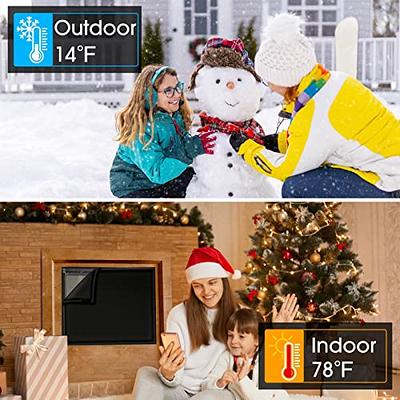 Fireplace Cover, Magnetic Fireplace Blanket for Heat Loss, Solid Black Fireplace Draft Blocker Built-In 14*Strong Magnets & Velcro, Energy Saver for