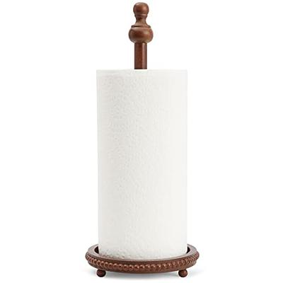 Weathered Gray Wood and Black Industrial Pipe Paper Towel Roll Holder Dispenser with Shelf, Wall Mounted or Countertop