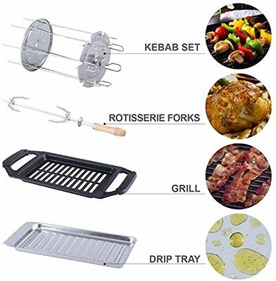 Kitchen Academy Indoor Infrared Grill, Portable Non-Stick Electric Tabletop  Kitchen BBQ Grill and Rotisserie