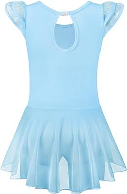 Tegmk Girls Ballet Leotard for Dance Skirted Dresses with Ruffle Sleeves,  Hollow Back, Mesh Hi-low Skirt(23705-25-M) - Yahoo Shopping