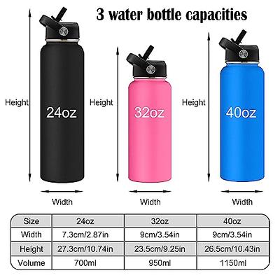 24oz Sports Water Bottle 700ml Wide Mouth Straw Travel Gym