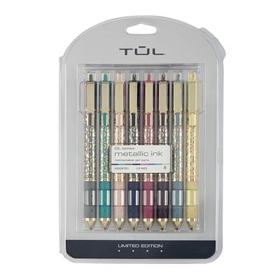 TUL Gel Pens, Retractable, Needle Point, 0.5 mm, Blue Barrel, Blue Ink, Pack of 4