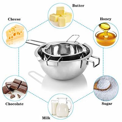 Double Boiler Pot Set for Melting Chocolate, Butter, Cheese, Caramel and  Candy - 18/8 Steel Melting Pot, 2 Cup Capacity, Including The Biggest and  Smallest Capacity… - Yahoo Shopping