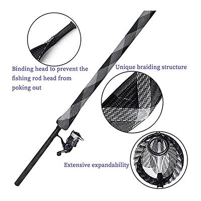 MECCANIXITY Fishing Rod Sleeves Rod Sock Cover Braided Mesh Rod Protector  for Fishing Rods