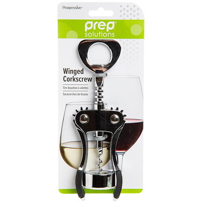 Prep Solutions Chrome Plated Winged Corkscrew & Bottle Opener - Yahoo  Shopping