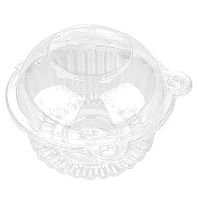 Baker's Mark 2-Compartment Clear OPS Plastic Cupcake / Muffin