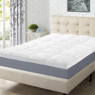 Grid Jacquard Quilted Down Alternative Mattress Topper White - Twin