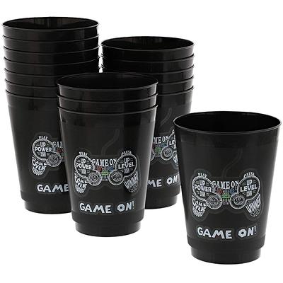 16-Pack Video Game Party Plastic Reusable Cups for Kids Birthday 16 oz,  Black - Yahoo Shopping