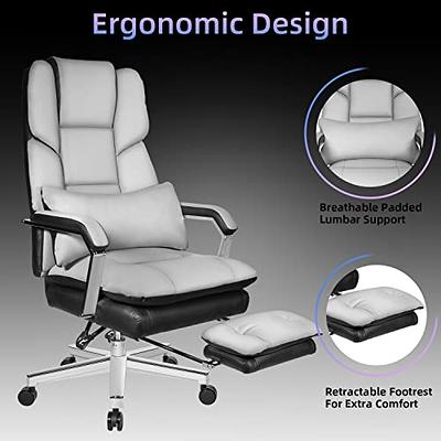 SeekFancy Reclining Office Chair with Footrest O203, Big and Tall