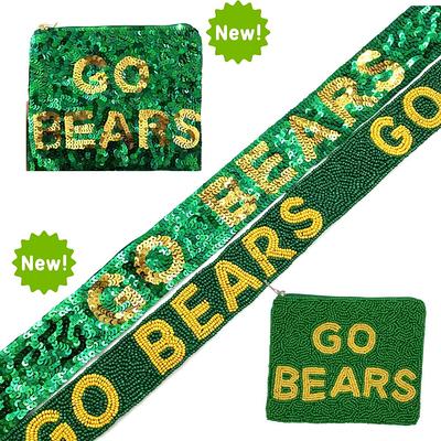 FOOTBALL BEADED COIN BAGS