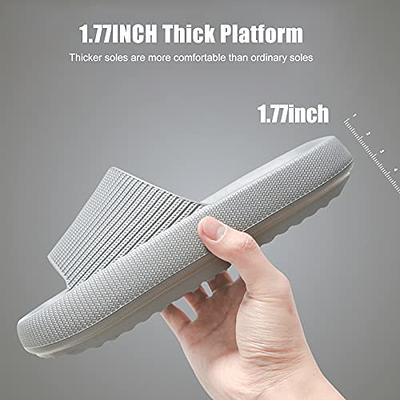 MOLATIN Cloud Slide Slippers for Women Men, Thick Sole Home Pillow Slipper,  Non-Slip Quick Drying Message Shower Bathroom Sandals, Super Soft Open Toe  Platform Cloud Shoes (Gray, Eur44/45) - Yahoo Shopping