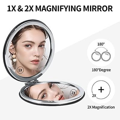 Getinbulk Compact Mirror Bulk, Small Pocket Makeup Round Mirror  Double-Sided 1X/3X Magnifying PU Leather (White, 2.7 inches) - Yahoo  Shopping