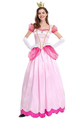 Princesse Peach Cosplay Costume Peach Robe Rose Adulte Rosalina