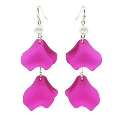 Clear Rose Earrings For Women Clear Earrings For Work Sports 3D Rose  Plastic