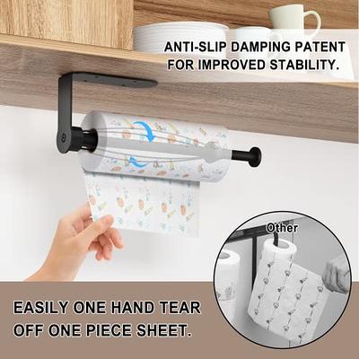 Paper Towel Holder Single Hand Tear - Upgraded Patented Paper
