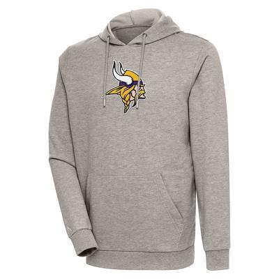 Women's Antigua Heather Gray Minnesota Vikings Victory Chenille Pullover Sweatshirt Size: Medium