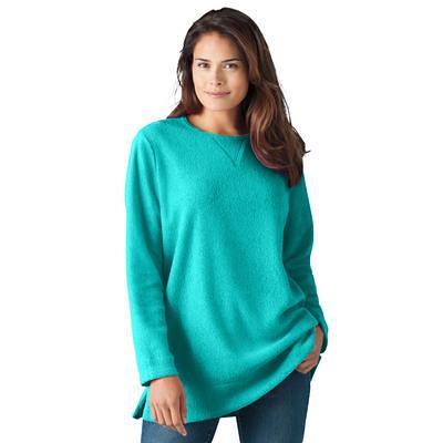 Plus Size Women's Sherpa Sweatshirt by Woman Within in Aquamarine (Size M)  - Yahoo Shopping