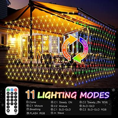 9.8ft x 6.6ft Christmas Net Lights Outdoor, 200 LED Bush Mesh Lights Lights  with Remote, 11 Modes Color Changing Christmas Lights for Home Garden  Wedding Xmas Decorations - Warm White & Multicolor - Yahoo Shopping