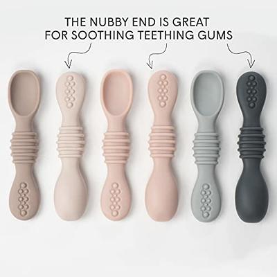 NumNum Baby Spoons Set, Pre-Spoon GOOtensils for Kids Aged 6+ Months -  First Stage, Baby Led Weaning (BLW) Teething Spoon - Self Feeding, Silicone