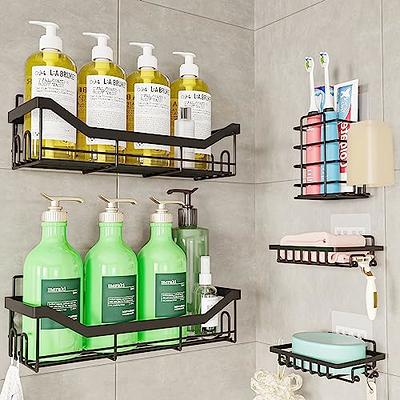 Sifniea Black Adhesive Shower Caddy 3 Pack Caddy for Bathroom