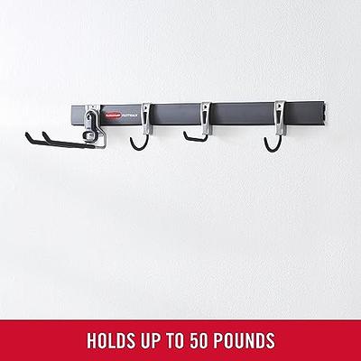 Rubbermaid FastTrack 48 Wall Mounted Storage Rail + Utility Hook + S Hook  Rack 