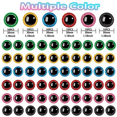 Nelytiya Large Safety Eyes 60pcs Plastic Safety Eyes,30mm Glitter