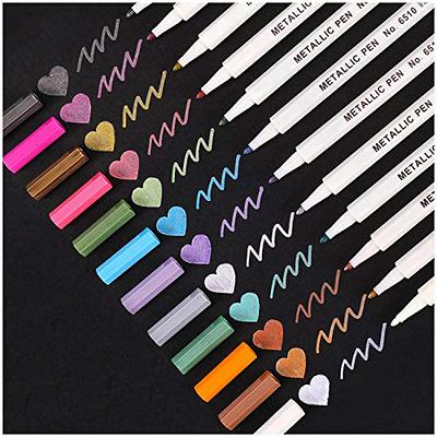 JR.WHITE Paint Markers Pens Metallic 10 Colors Paint Pens for Rock